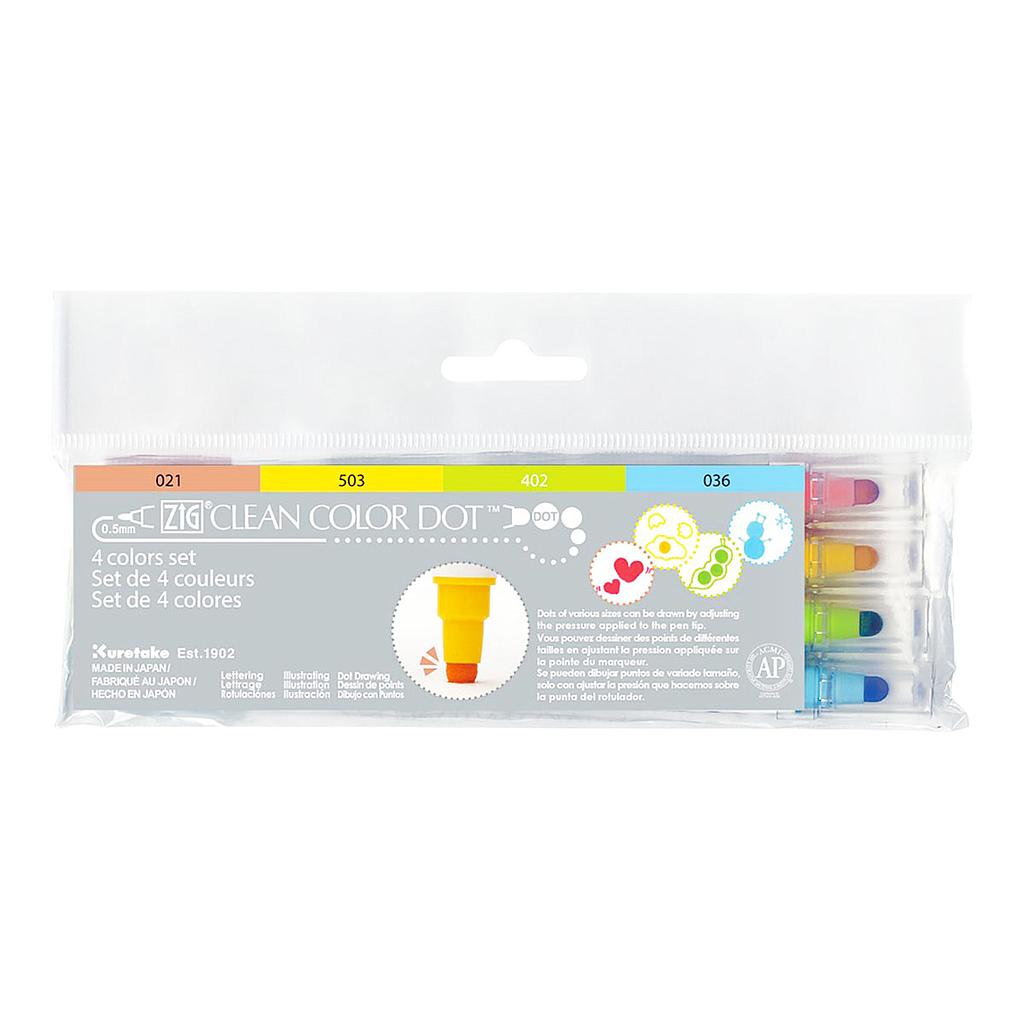Zig Kuretake Clean Color DOT Pen 4 Set