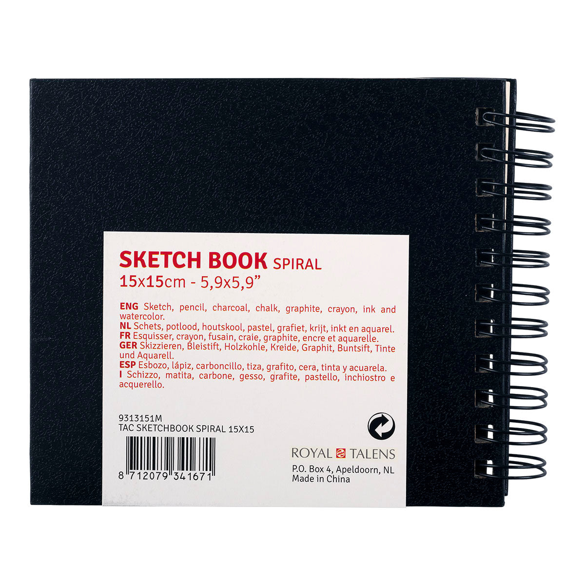 Talens Art Creation Spiral Sketch Book 15x15cm 110g/80 ark
