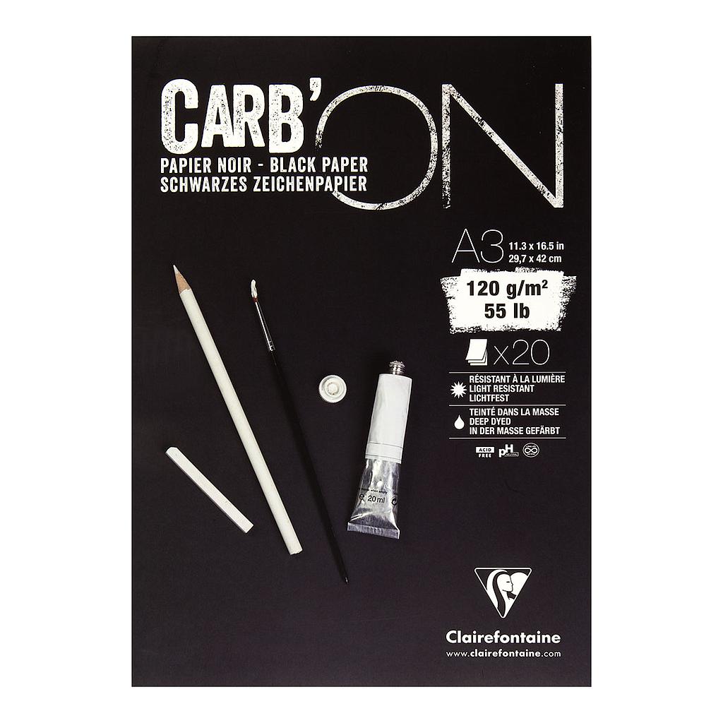 Clairefontaine Carb'ON Black Pad A3 120g 20 sheets