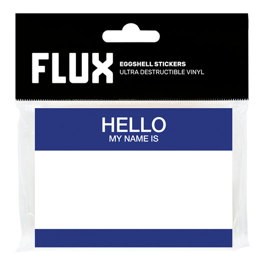 FLUX Eggshell Stickers 50 pcs Hello My Name Is Blue