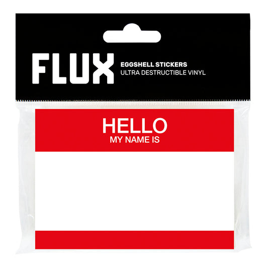 FLUX Eggshell Stickers 50 pcs Hello My Name Is Red