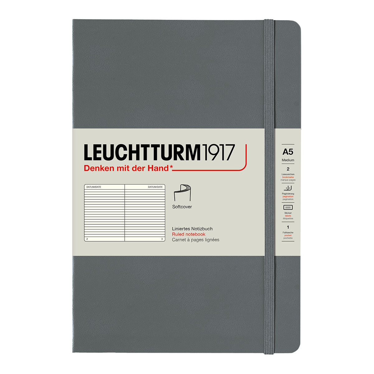 Leuchtturm1917 Notebook A5 Soft Cover, Ruled