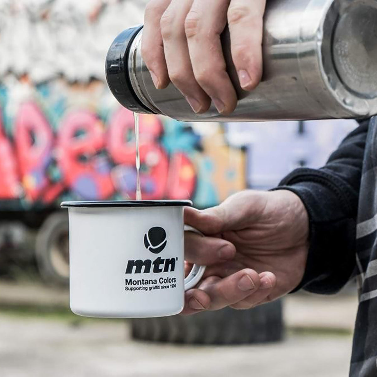 MTN Metal Enamel Mug Black Logo