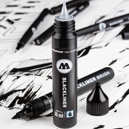 Molotow Blackliner Brush Pen + 30 ml Refill Set