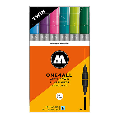 Molotow ONE4ALL Twin Marker 6 set Basic 2