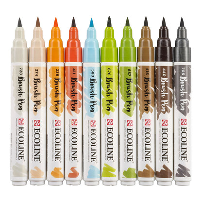 Talens Ecoline Brush Pen 10 set, Architect Colors