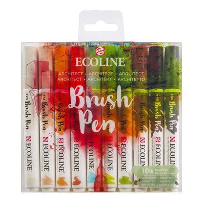 Talens Ecoline Brush Pen 10 set, Architect Colors