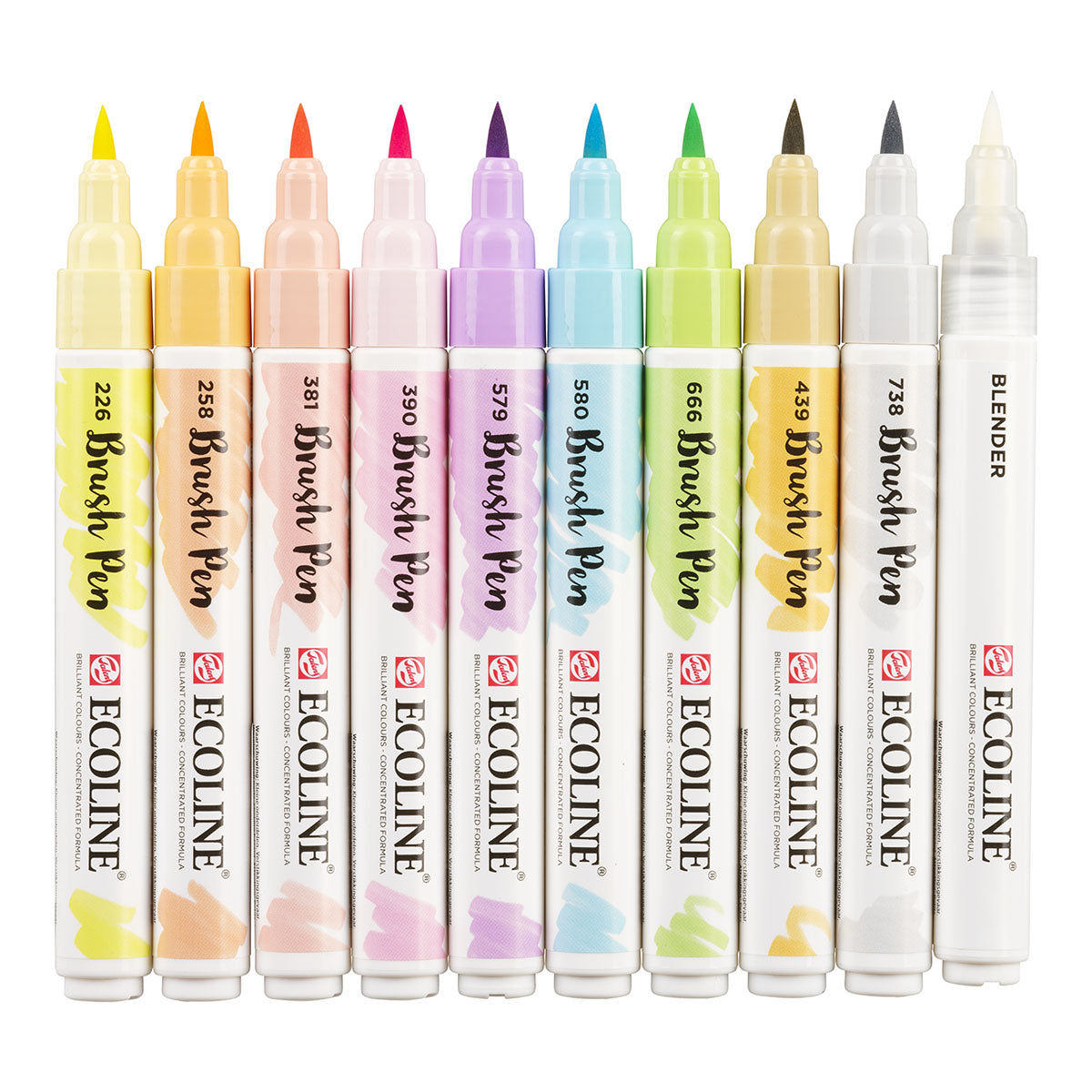 Talens Ecoline Brush Pen 10 set, Pastel Colors