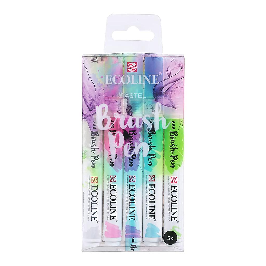 Talens Ecoline Brush Pen 5 set, Pastel Colors