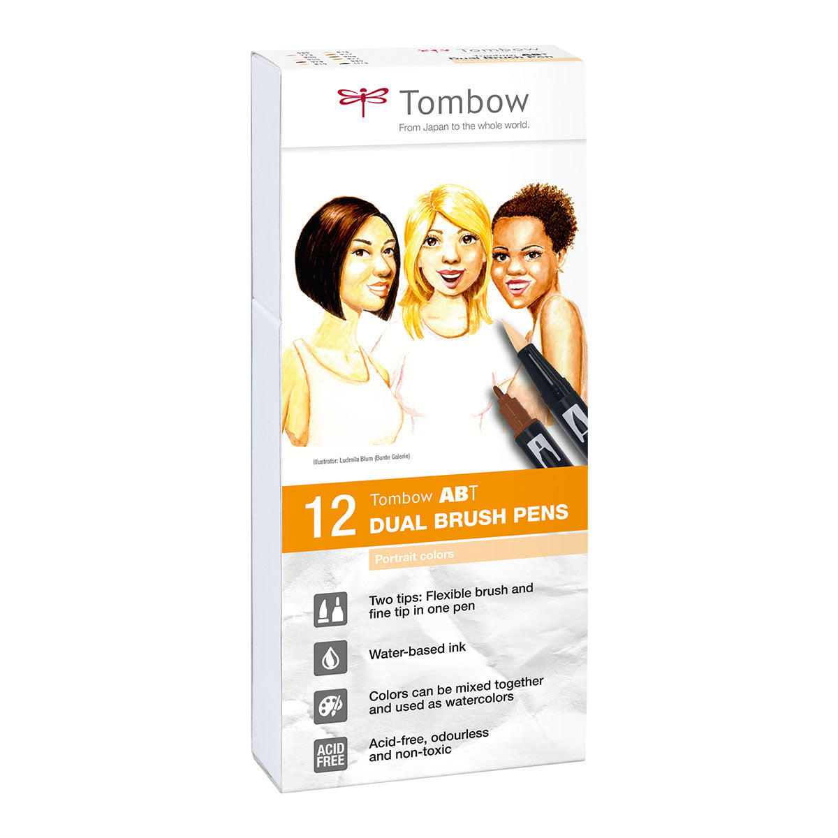 Tombow ABT Dual Brush Pen 12 set, Portrait Colors