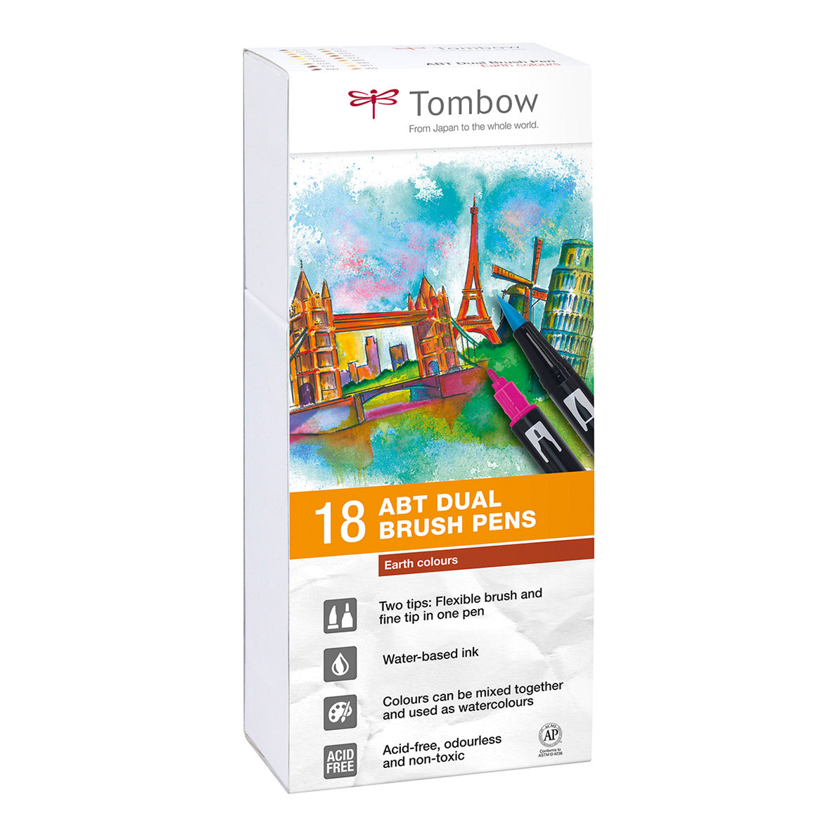 Tombow ABT Dual Brush Pen 18set, Earth Colors