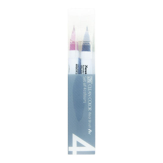 ZIG Kuretake Clean Color Real Brush Pen 4 Set, Deep Colours