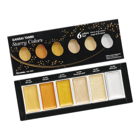 ZIG Kuretake Gansai Tambi Watercolor 6 set Starry Colors