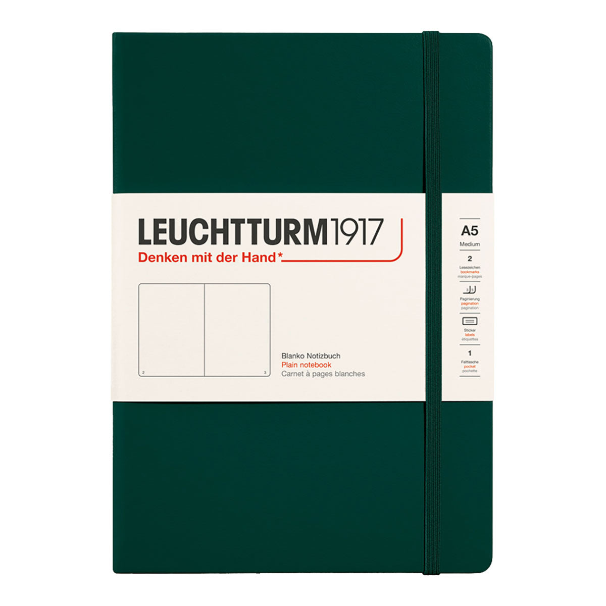 Leuchtturm1917 Notebook A5 Hard Cover, Plain