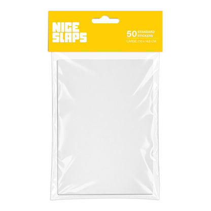 NICE SLAPS Standard Sticker Blanks White, Large 50pcs