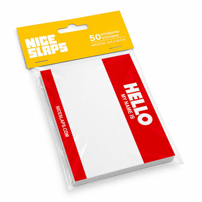 NICE SLAPS Standard Sticker Hello My Name Is Red, Medium 50pcs - image 3
