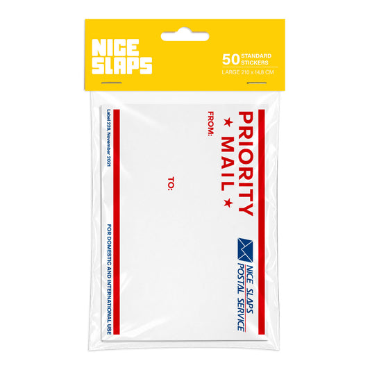 NICE SLAPS Standard Sticker Priority Mail Red, Large 50pcs