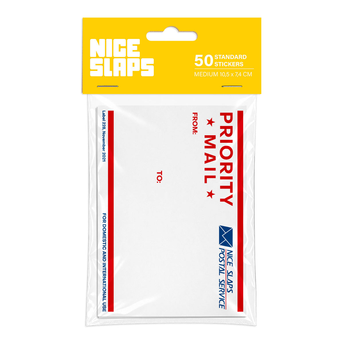 NICE SLAPS Standard Sticker Priority Mail Red, Medium 50pcs