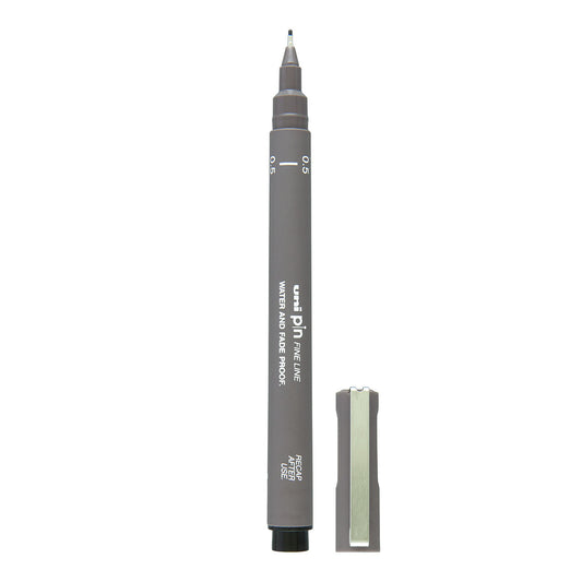 Uni Pin Fine Line Pen, Dark Grey